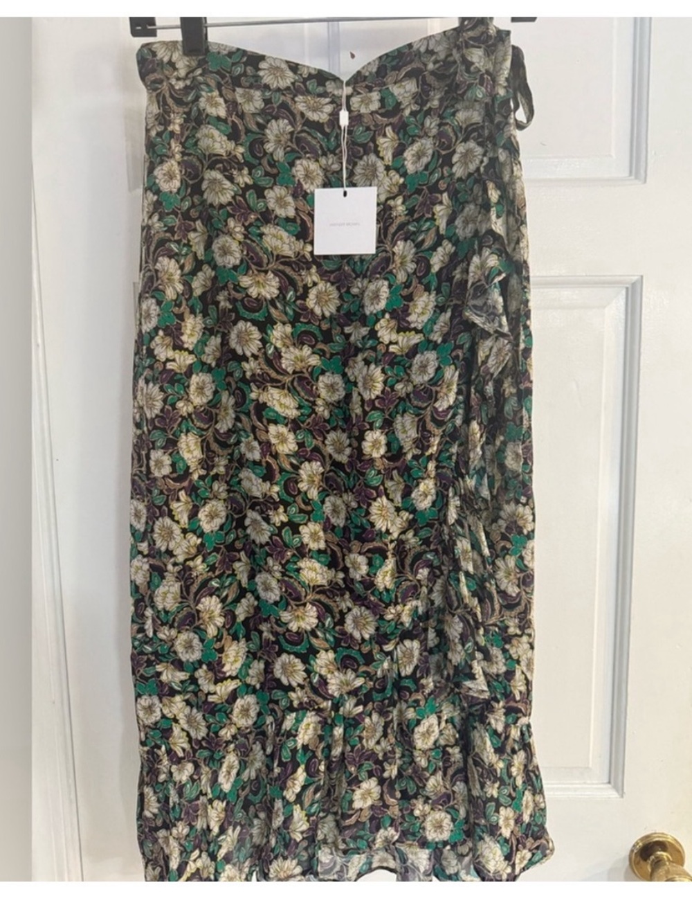 Lavender Brown Edith Wrap Skirt in Green/Purple/Black Floral